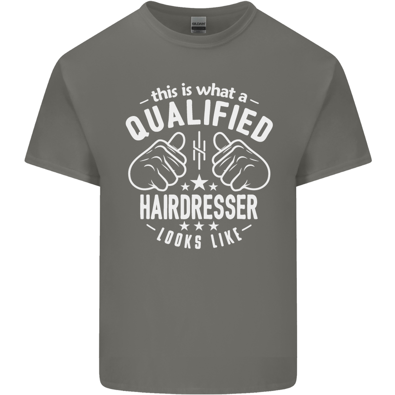 A Qualified Hairdresser Looks Like Mens Cotton T-Shirt Tee Top Charcoal