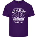 A Qualified Hairdresser Looks Like Mens Cotton T-Shirt Tee Top Purple