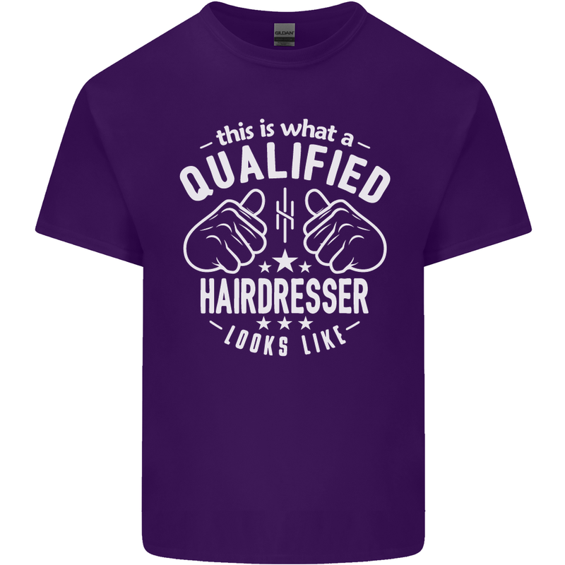 A Qualified Hairdresser Looks Like Mens Cotton T-Shirt Tee Top Purple