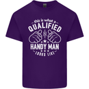 A Qualified Handy Man Looks Like Mens Cotton T-Shirt Tee Top Purple