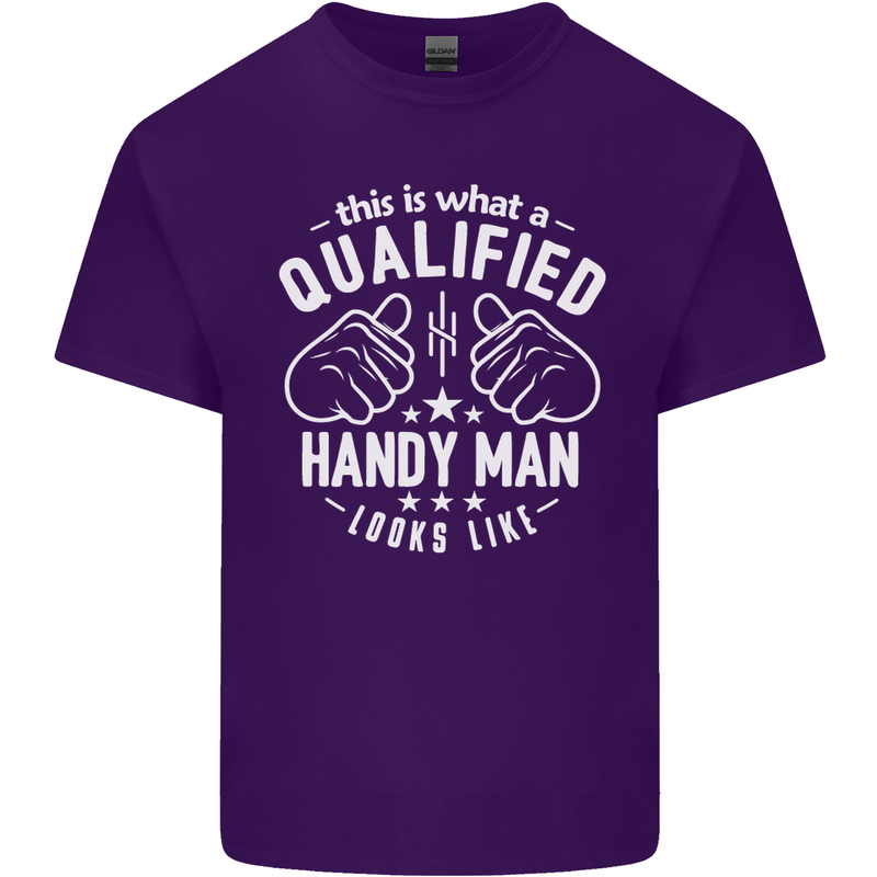 A Qualified Handy Man Looks Like Mens Cotton T-Shirt Tee Top Purple