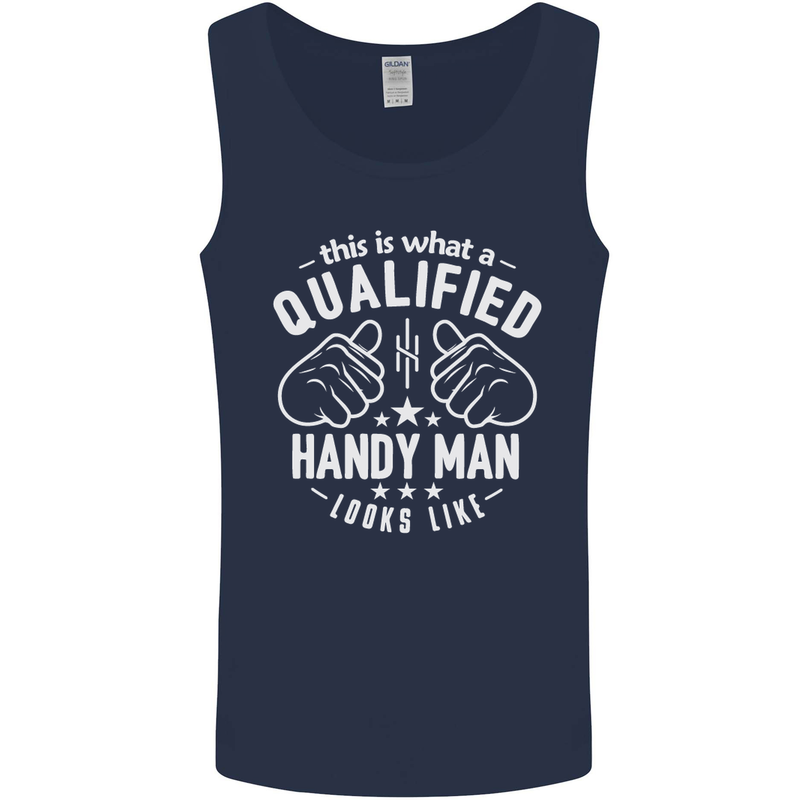 A Qualified Handy Man Looks Like Mens Vest Tank Top Navy Blue