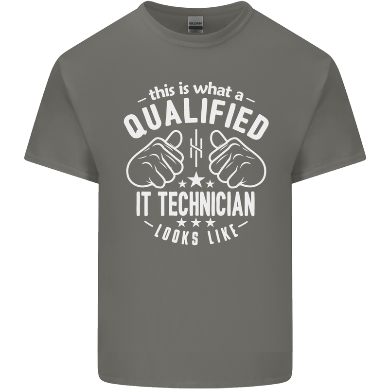 A Qualified IT Technician Looks Like Mens Cotton T-Shirt Tee Top Charcoal