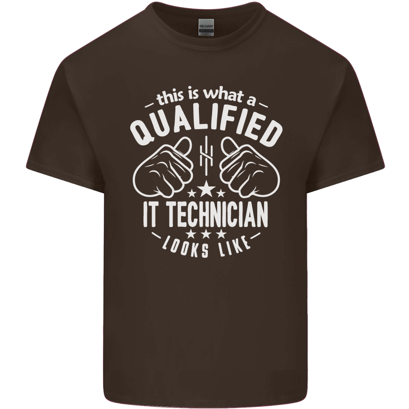 A Qualified IT Technician Looks Like Mens Cotton T-Shirt Tee Top Dark Chocolate