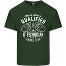 A Qualified IT Technician Looks Like Mens Cotton T-Shirt Tee Top Forest Green