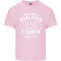 A Qualified IT Technician Looks Like Mens Cotton T-Shirt Tee Top Light Pink