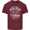 A Qualified IT Technician Looks Like Mens Cotton T-Shirt Tee Top Maroon