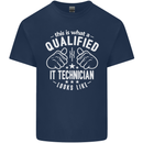 A Qualified IT Technician Looks Like Mens Cotton T-Shirt Tee Top Navy Blue