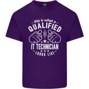 A Qualified IT Technician Looks Like Mens Cotton T-Shirt Tee Top Purple
