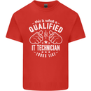A Qualified IT Technician Looks Like Mens Cotton T-Shirt Tee Top Red