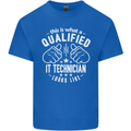 A Qualified IT Technician Looks Like Mens Cotton T-Shirt Tee Top Royal Blue
