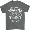 A Qualified IT Technician Looks Like Mens T-Shirt Cotton Gildan Charcoal