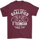 A Qualified IT Technician Looks Like Mens T-Shirt Cotton Gildan Maroon