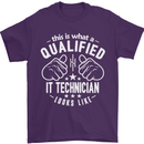 A Qualified IT Technician Looks Like Mens T-Shirt Cotton Gildan Purple