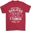 A Qualified IT Technician Looks Like Mens T-Shirt Cotton Gildan Red