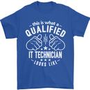 A Qualified IT Technician Looks Like Mens T-Shirt Cotton Gildan Royal Blue