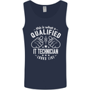 A Qualified IT Technician Looks Like Mens Vest Tank Top Navy Blue