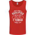 A Qualified IT Technician Looks Like Mens Vest Tank Top Red