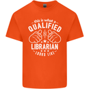 A Qualified Librarian Looks Like Mens Cotton T-Shirt Tee Top Orange
