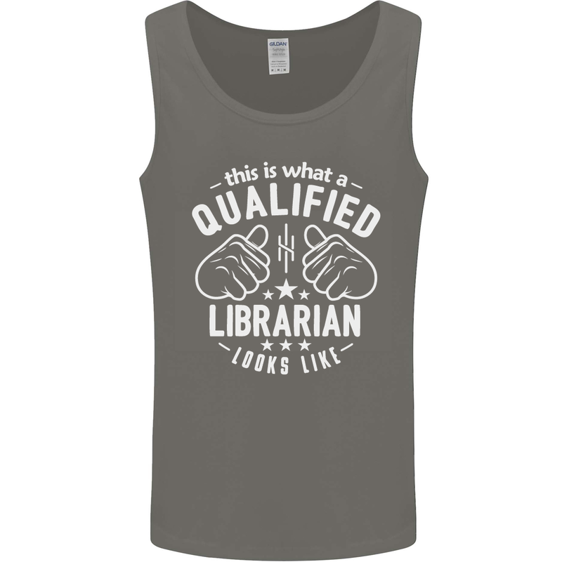 A Qualified Librarian Looks Like Mens Vest Tank Top Charcoal