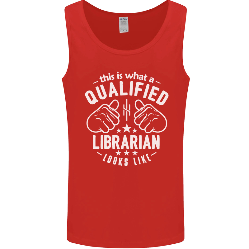 A Qualified Librarian Looks Like Mens Vest Tank Top Red