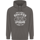 A Qualified Lifeguard Looks Like Mens 80% Cotton Hoodie Charcoal