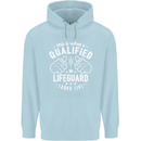 A Qualified Lifeguard Looks Like Mens 80% Cotton Hoodie Light Blue