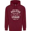 A Qualified Lifeguard Looks Like Mens 80% Cotton Hoodie Maroon