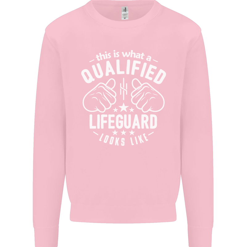 A Qualified Lifeguard Looks Like Mens Sweatshirt Jumper Light Pink