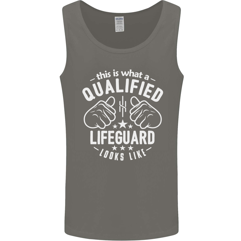 A Qualified Lifeguard Looks Like Mens Vest Tank Top Charcoal