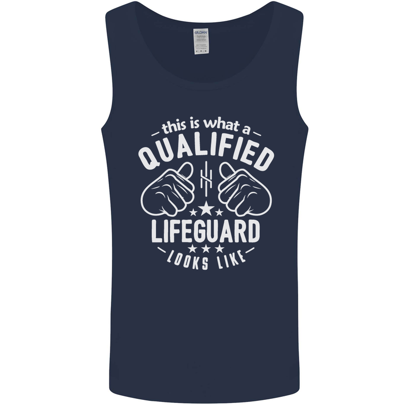 A Qualified Lifeguard Looks Like Mens Vest Tank Top Navy Blue