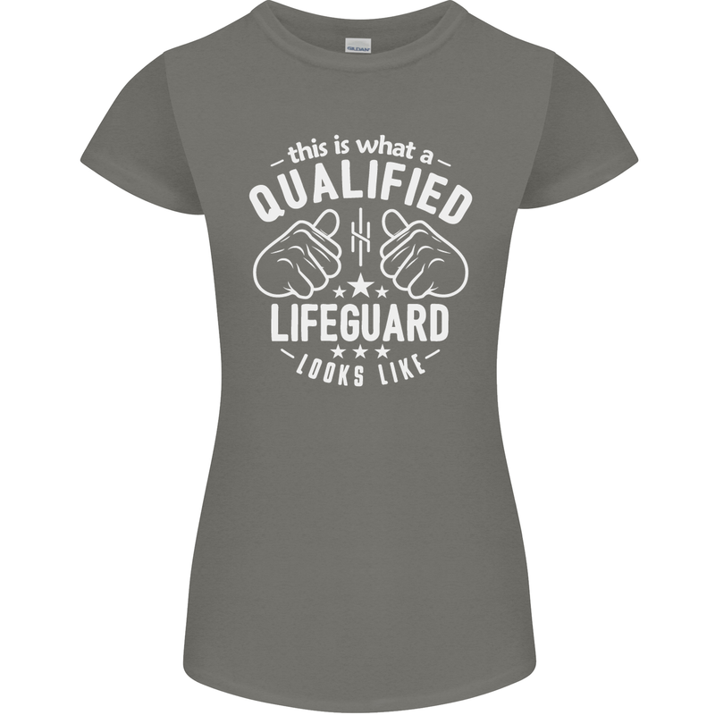 A Qualified Lifeguard Looks Like Womens Petite Cut T-Shirt Charcoal