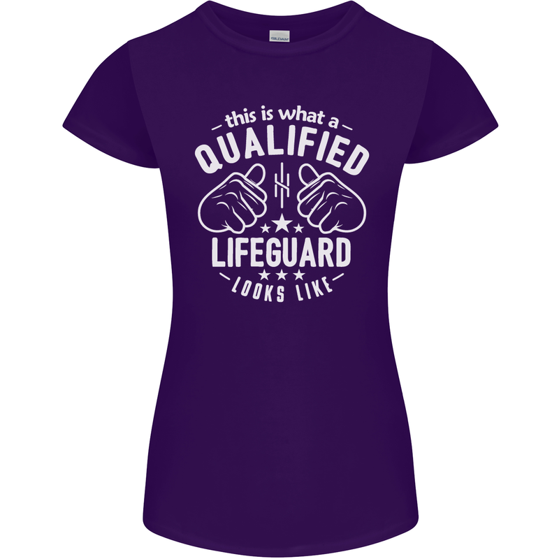 A Qualified Lifeguard Looks Like Womens Petite Cut T-Shirt Purple