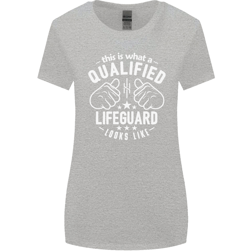 A Qualified Lifeguard Looks Like Womens Wider Cut T-Shirt Sports Grey