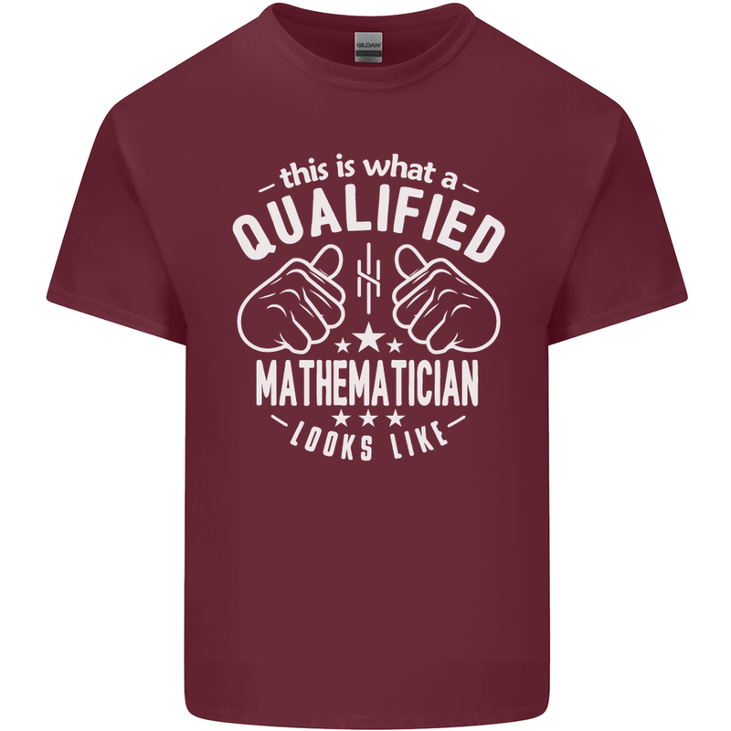 A Qualified Mathematician Looks Like Mens Cotton T-Shirt Tee Top Maroon