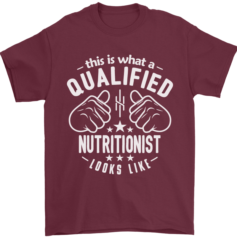 A Qualified Nutritionist Looks Like Mens T-Shirt Cotton Gildan Maroon