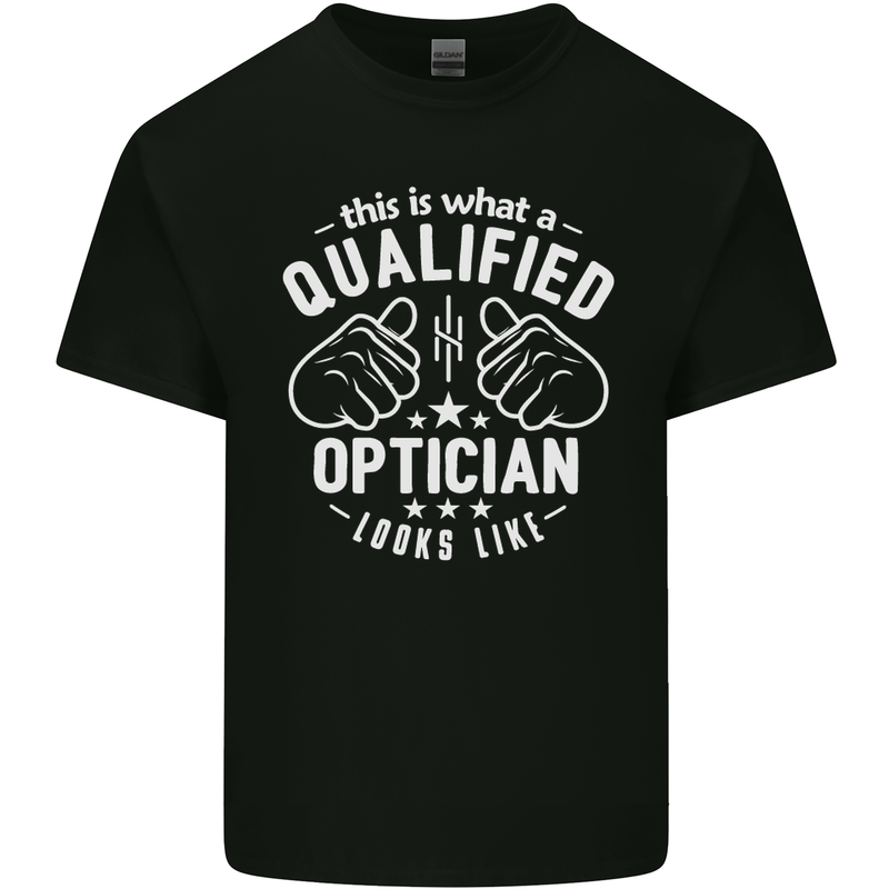 A Qualified Optician Looks Like Mens Cotton T-Shirt Tee Top Black