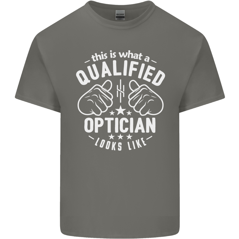 A Qualified Optician Looks Like Mens Cotton T-Shirt Tee Top Charcoal