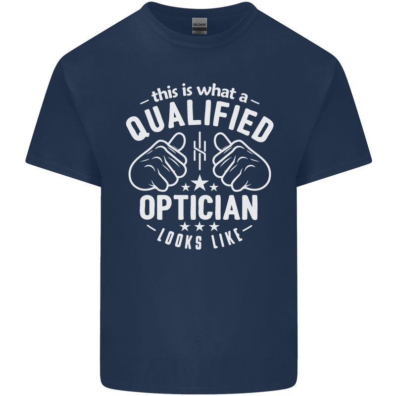 A Qualified Optician Looks Like Mens Cotton T-Shirt Tee Top Navy Blue