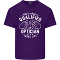 A Qualified Optician Looks Like Mens Cotton T-Shirt Tee Top Purple