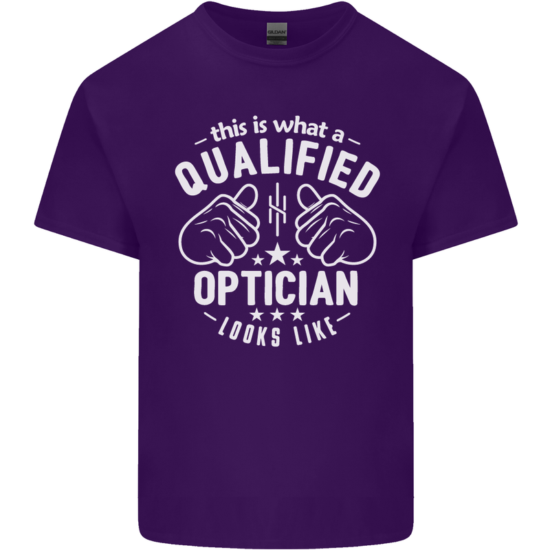 A Qualified Optician Looks Like Mens Cotton T-Shirt Tee Top Purple