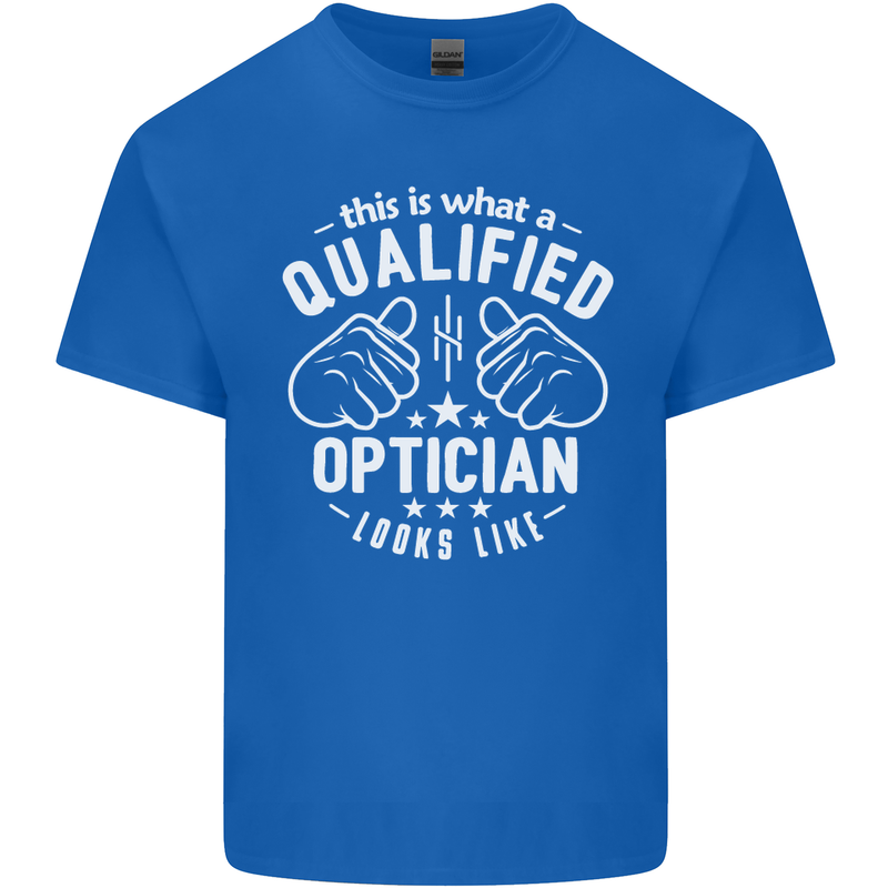 A Qualified Optician Looks Like Mens Cotton T-Shirt Tee Top Royal Blue