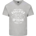 A Qualified Optician Looks Like Mens V-Neck Cotton T-Shirt Sports Grey