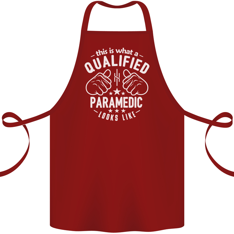 A Qualified Paramedic Looks Like Cotton Apron 100% Organic Maroon