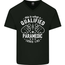 A Qualified Paramedic Looks Like Mens V-Neck Cotton T-Shirt Black