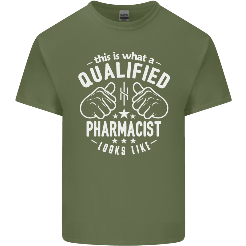 A Qualified Pharmacist Looks Like Mens Cotton T-Shirt Tee Top Military Green