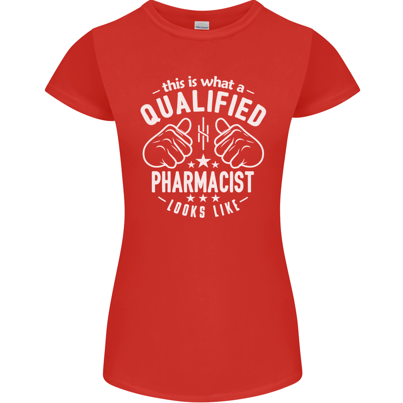 A Qualified Pharmacist Looks Like Womens Petite Cut T-Shirt Red