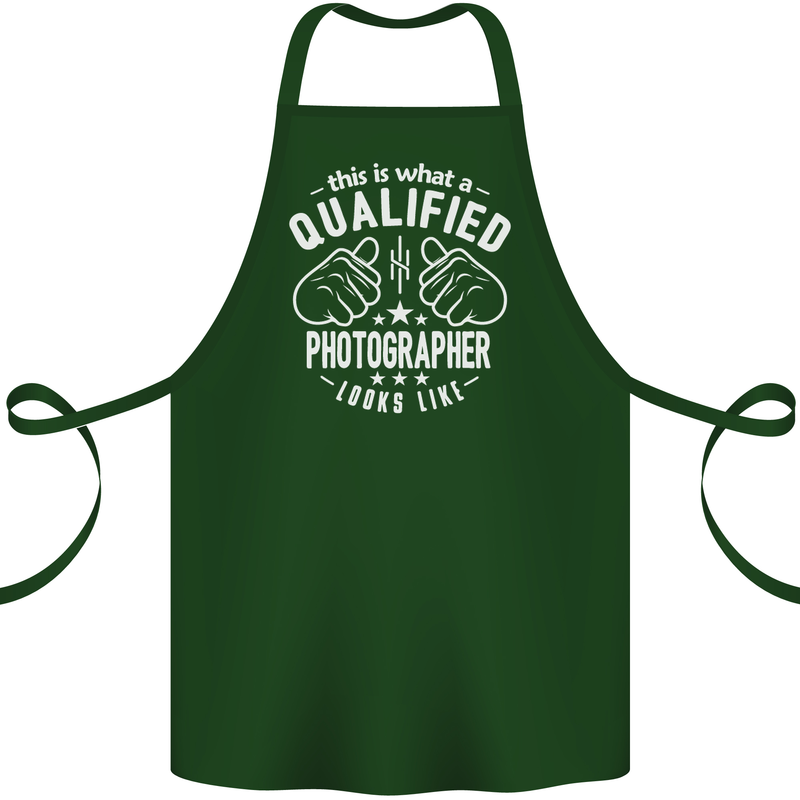 A Qualified Photographer Looks Like Cotton Apron 100% Organic Forest Green