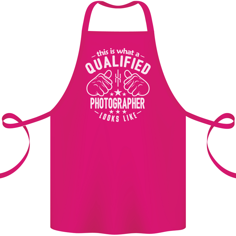 A Qualified Photographer Looks Like Cotton Apron 100% Organic Pink