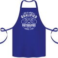 A Qualified Photographer Looks Like Cotton Apron 100% Organic Royal Blue